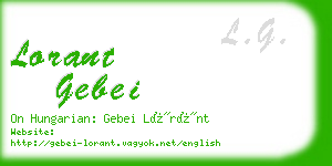 lorant gebei business card